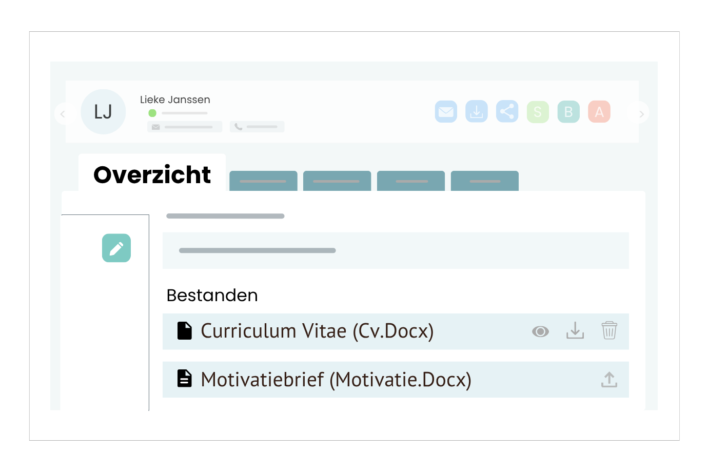 Systeemweergave van veilig opgeslagen en AVG-proof documenten.