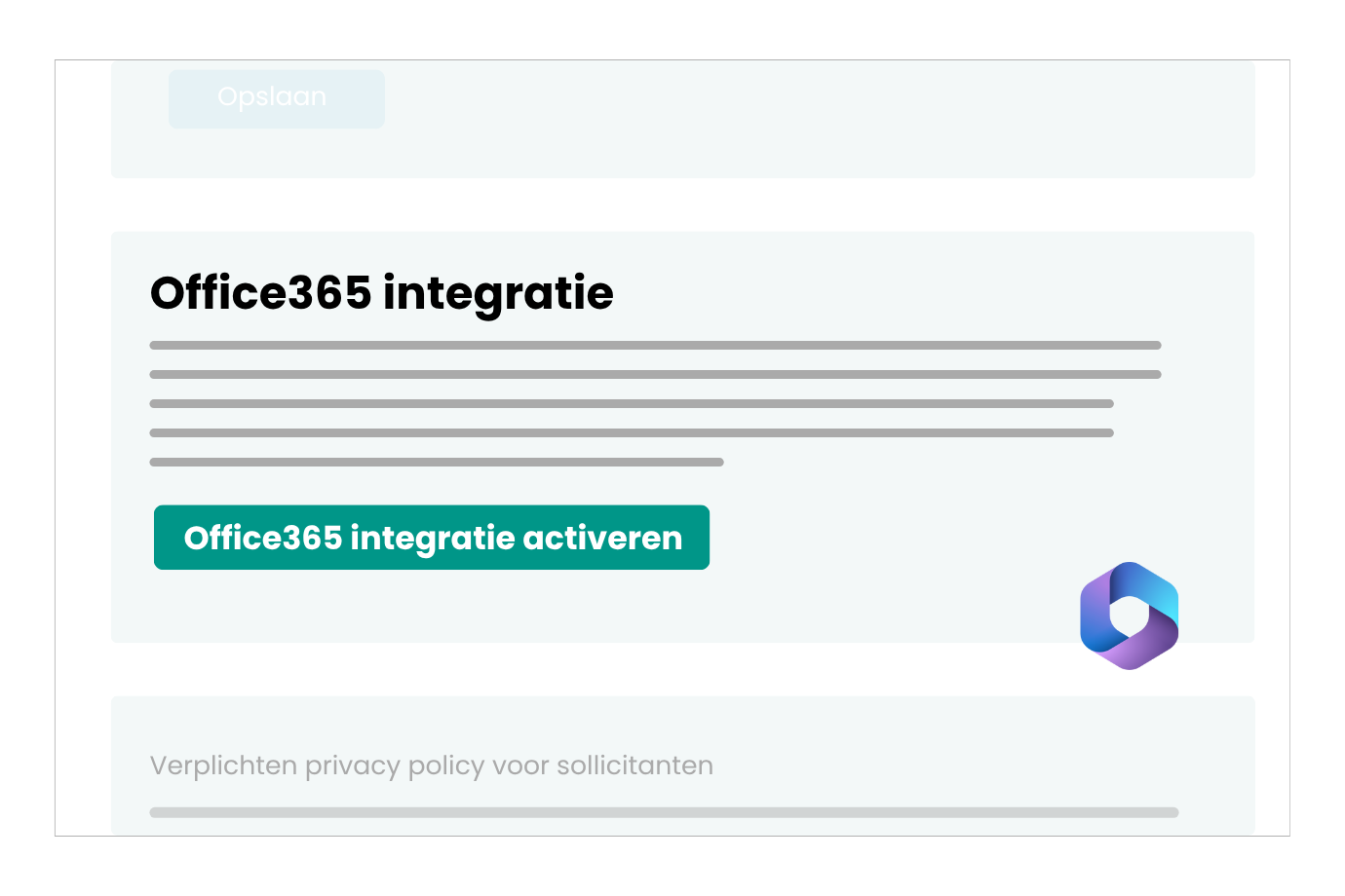 Office365 koppeling voor communicatie in TOOL2MATCH. 