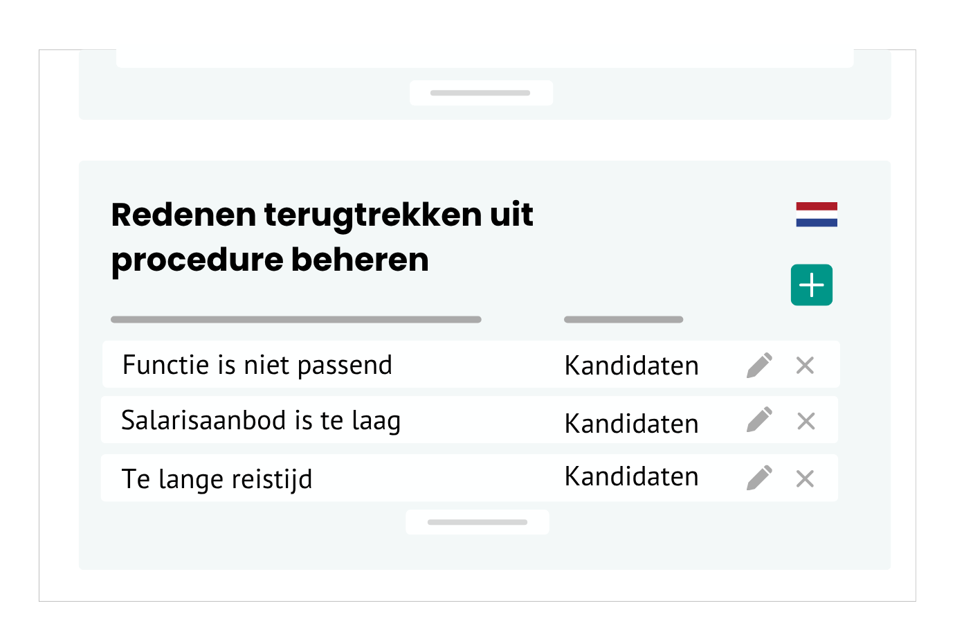 Overzicht van redenen waarom kandidaten zich terugtrekken.