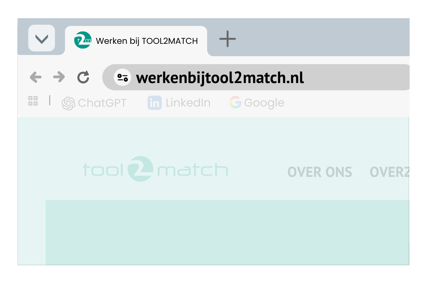 Werken-bij site gekoppeld aan TOOL2MATCH. 