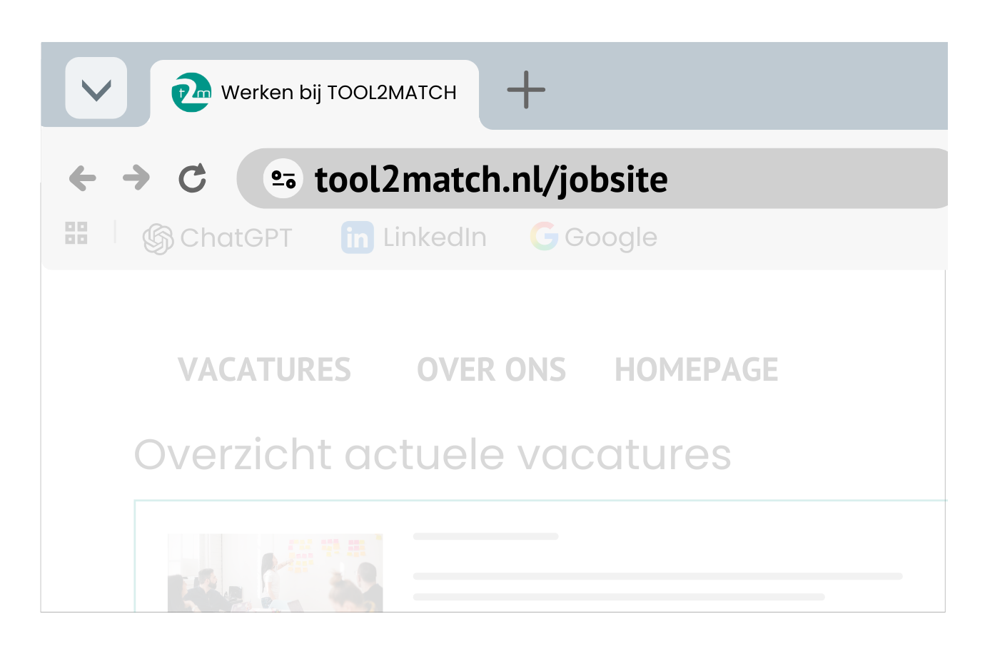 Landingspagina voor vacatures in eigen huisstijl. 