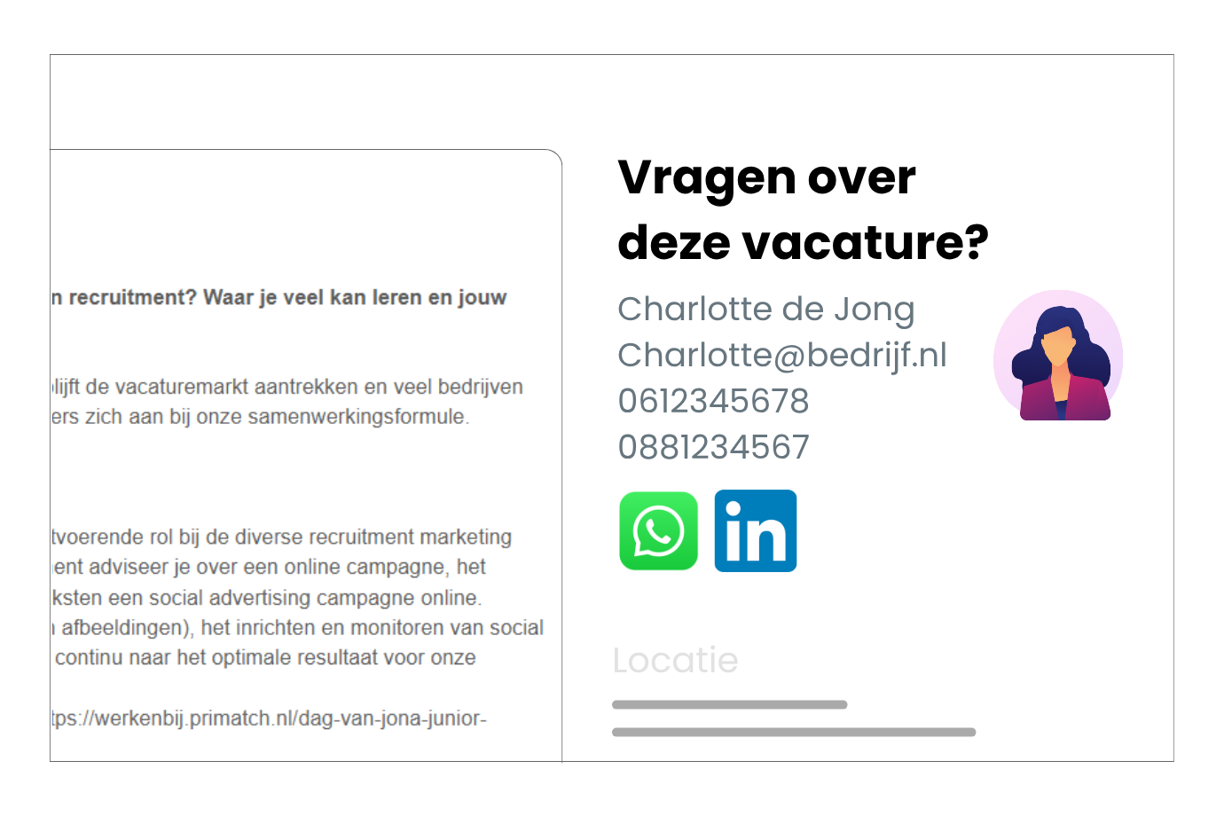 Contactpersoon koppelen aan een vacature in recruitment software. 
