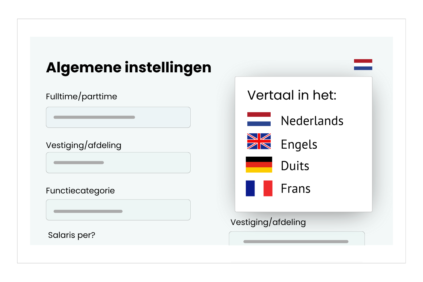 Meertalige sollicitaties ontvangen in recruitment software. 