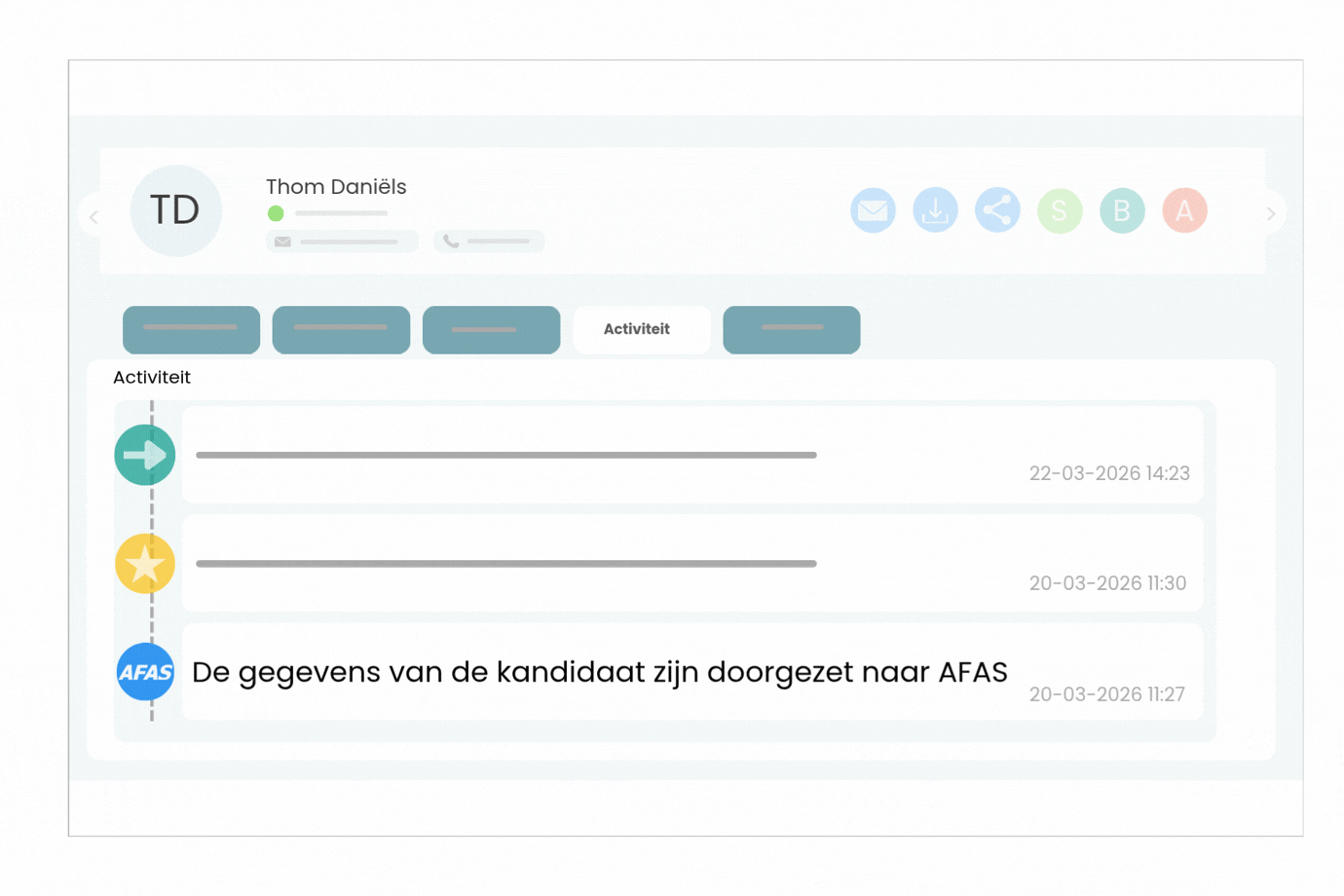 Veilige werkoverdracht van kandidaatgegevens tussen recruitment en HR.