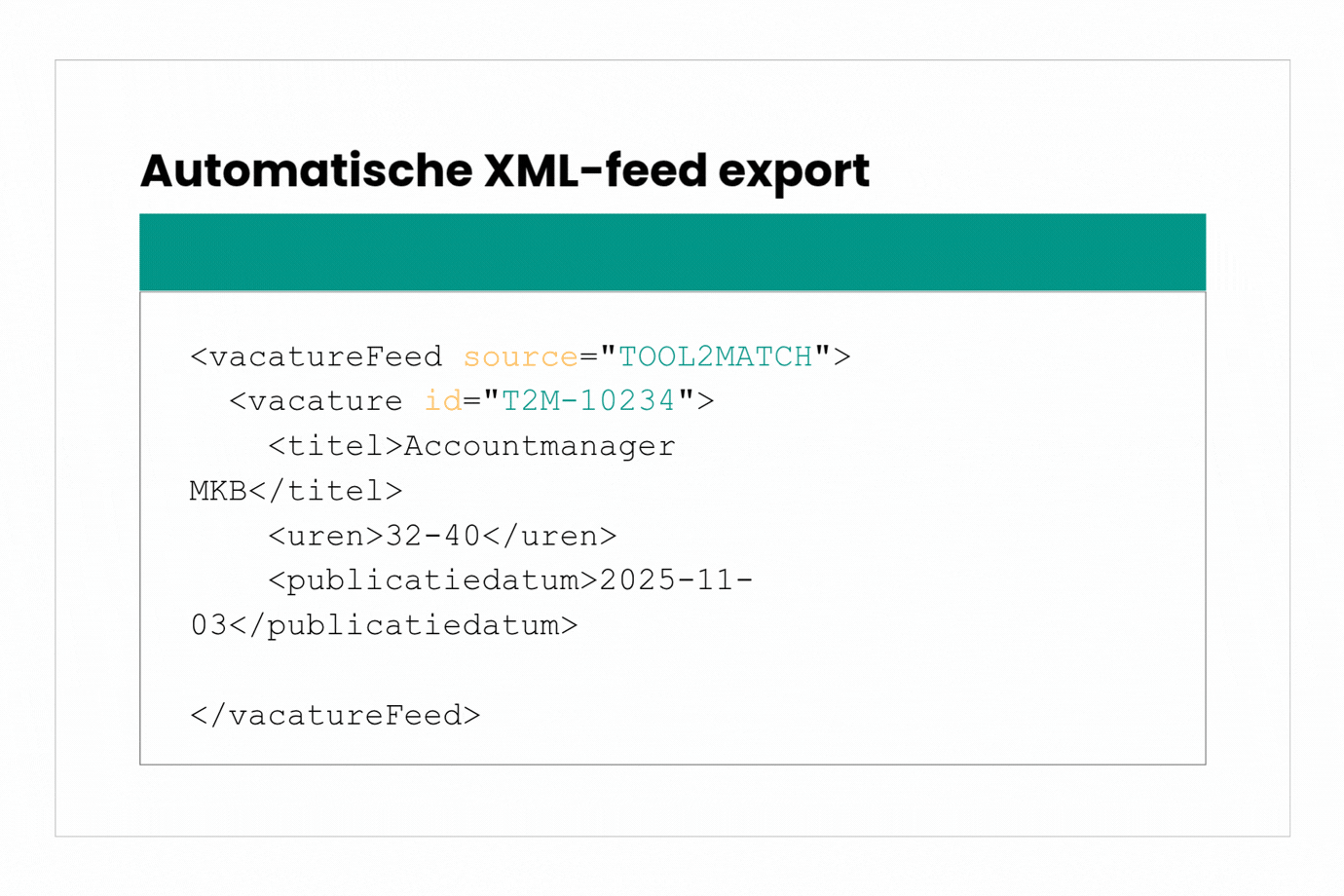 Vacatures die via XML-feed worden gedeeld met jobboards.